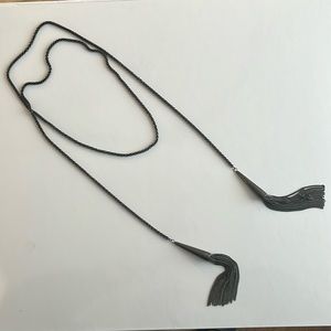 Kendra Scott Black Wrap Tassel Necklace